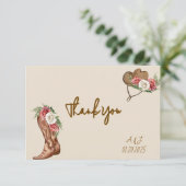 COWBOY FLORAL BRIDAL SHOWER EINLADUNG (Stehend Vorderseite)