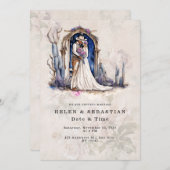 Cowboy Floral Western Hochzeit Rustikale Hochzeit Einladung (Vorne/Hinten)