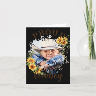 Cowboy-Foto-Text-Sonnenblumen-Akzent-T-Shirt Karte