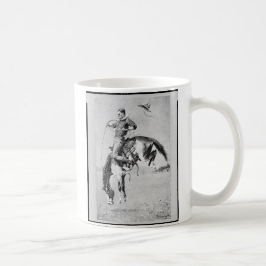 Cowboy Frederic Remington auf wildem Pferd Kaffeetasse (Rechts)
