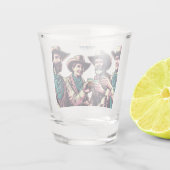 Cowboy Friends Drinking Shots Custom Schnapsglas (Rückseite)
