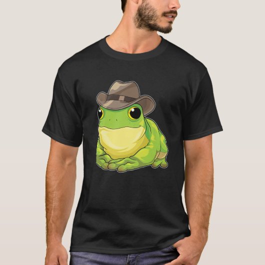 Cowboy Frog Funny Amphibien Western Toad T-Shirt (Vorderseite)