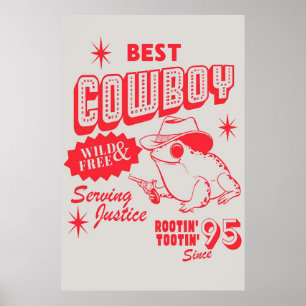 Cowboy Frog Poster