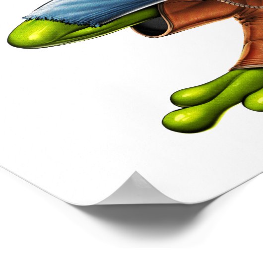 Cowboy Frog Poster (Ecke)