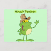 Cowboy Frog Waving Howdy Postkarte (Vorderseite)