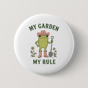 Cowboy Frosch Gärtnern Mein Garten Meine Regel Button