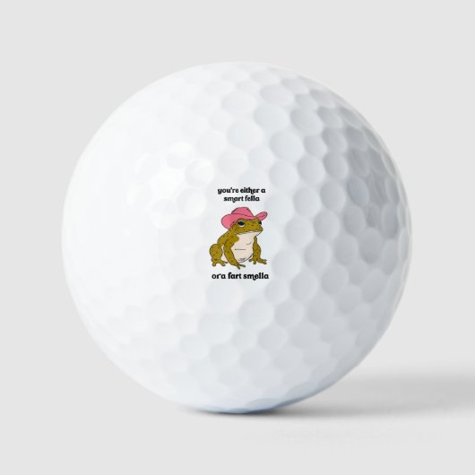 Cowboy Frosch Meme Smart Fella oder Fart Smella Golfball (Vorderseite)