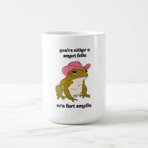 Cowboy Frosch Meme Smart Fella oder Fart Smella Kaffeetasse