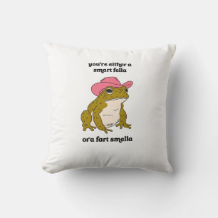 Cowboy Frosch Meme Smart Fella oder Fart Smella Kissen