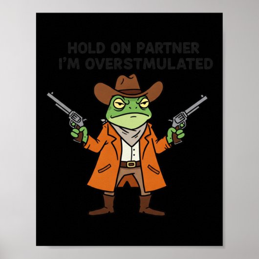Cowboy-Froschsticker Poster (Vorne)