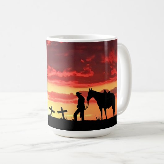 Cowboy Gebet Kaffeemaschine Tasse (VorderseiteRechts)