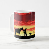 Cowboy Gebet Kaffeemaschine Tasse (Vorderseite Links)