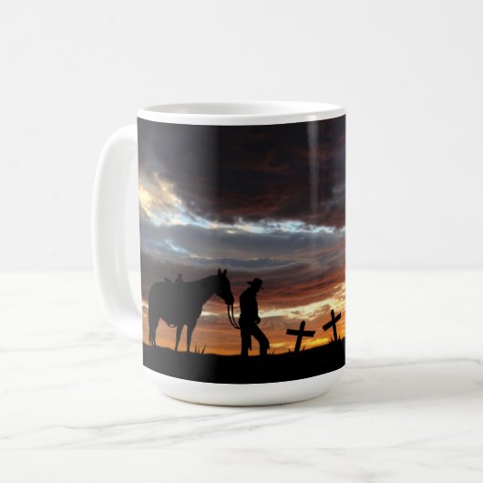 Cowboy Gebet Kaffeemaschine Tasse (Vorderseite Links)
