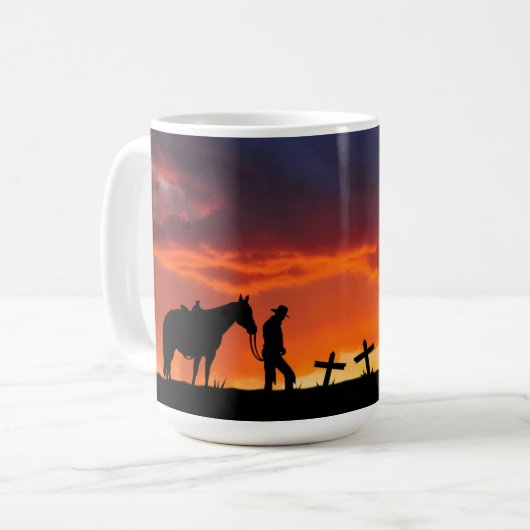 Cowboy Gebet Kaffeemaschine Tasse (Vorderseite Links)
