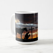 Cowboy Gebet Kaffeemaschine Tasse (Vorderseite Links)