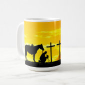 Cowboy Gebet Kaffeemaschine Tasse (Vorderseite Links)