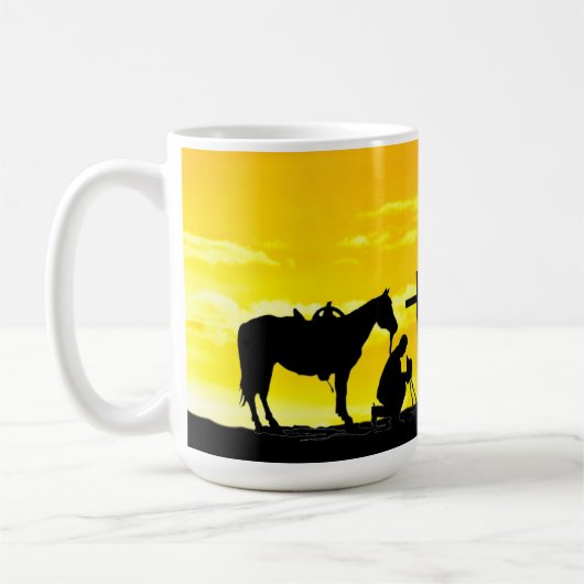 Cowboy Gebet Kaffeemaschine Tasse (Links)