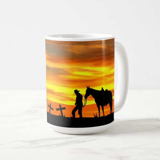 Cowboy Gebet Kaffeemaschine Tasse (VorderseiteRechts)