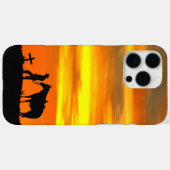 Cowboy Gebet Silhouette iPhone Case (Rückseite (Horizontal))