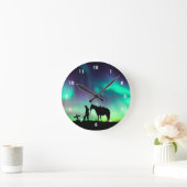 Cowboy Gebet Silhouette Wall Clock Runde Wanduhr (Zuhause)
