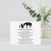 Cowboy-Gebote Postkarte (Stehend Vorderseite)