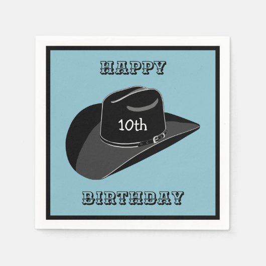 Cowboy-Geburtshut Serviette (Vorderseite)