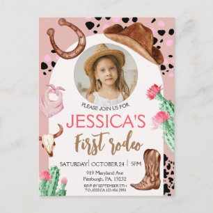 Cowboy Geburtstag 1. Rodeo Geburtstagsfeier Postkarte