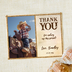 Cowboy Geburtstag erste Rodeo Foto Dankeschön Kart