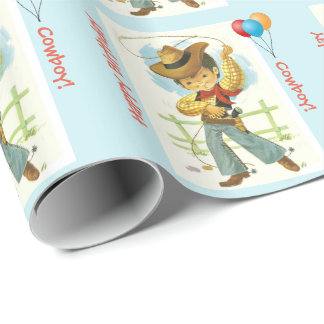 Cowboy-Geburtstags-Geschenk-Verpackung Geschenkpapier