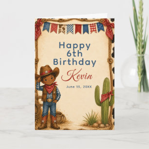 Cowboy-Geburtstags-Hoedown-Party Karte