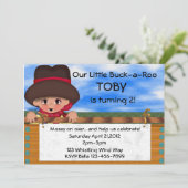 Cowboy-Geburtstags-Party Einladung (Stehend Vorderseite)