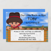 Cowboy-Geburtstags-Party Einladung (Vorne/Hinten)