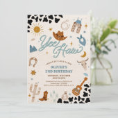 Cowboy-Geburtstagseinladung Einladung (Stehend Vorderseite)