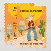 Cowboy-Geburtstagsfeier Einladung (Vorne/Hinten)