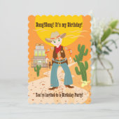 Cowboy-Geburtstagsfeier Einladung (Stehend Vorderseite)