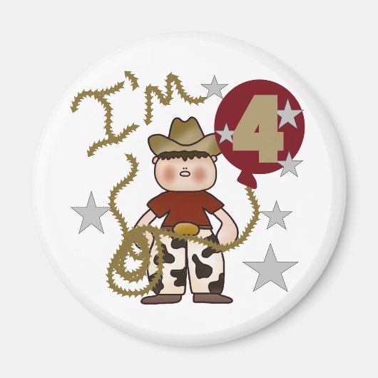 Cowboy Geburtstagsgeschenke und Geschenke Magnet (Vorne)