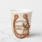 Cowboy Geburtstagsjungpferd in einem Hut Pappbecher (Rückseite)