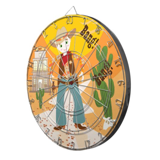 Cowboy-Geburtstagsparty Dartscheibe (Vorderseite rechts)