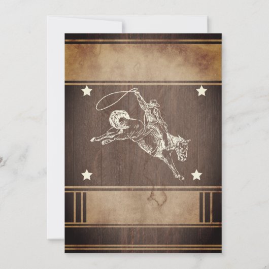 Cowboy-Geburtstagsparty Einladung (Rückseite)