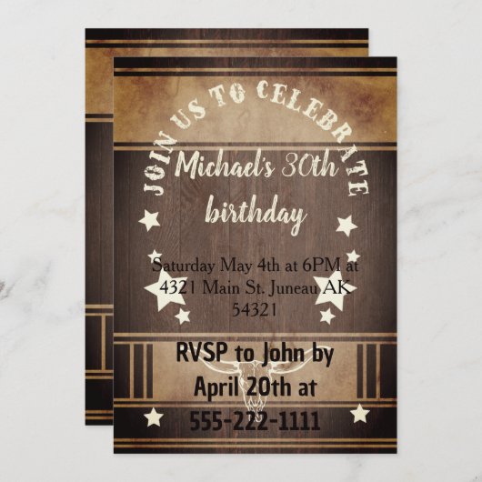 Cowboy-Geburtstagsparty Einladung (Vorne/Hinten)