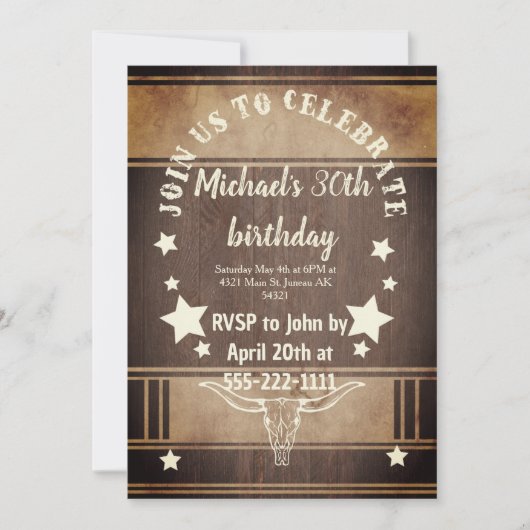 Cowboy-Geburtstagsparty Einladung (Vorderseite)