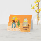 Cowboy-Geburtstagsparty Karte (Gelbe Blume)