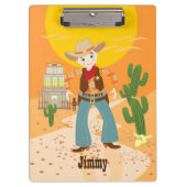 Cowboy-Geburtstagsparty Klemmbrett (Vorderseite)