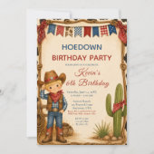 Cowboy-Geburtstagsparty mit Hoedown Einladung (Vorderseite)