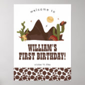 Cowboy Geburtstagsparty oder Babydusche Begrüßungs Poster (Vorne)