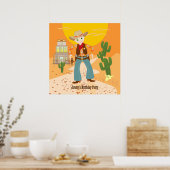 Cowboy-Geburtstagsparty Poster (Küche)