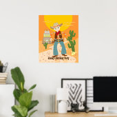 Cowboy-Geburtstagsparty Poster (Heimbüro)