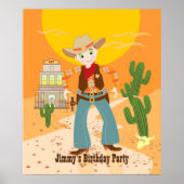 Cowboy-Geburtstagsparty Poster (Vorne)