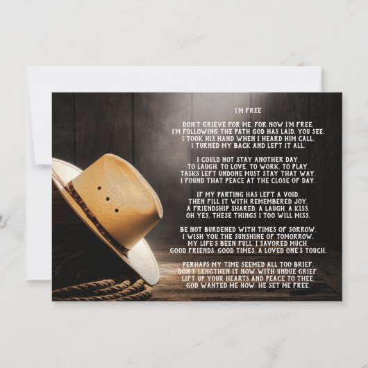 Cowboy-Gedenkfeier Ankündigung (Rückseite)