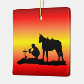 Cowboy-Gedenkveranstaltung bei Grave Silhouette Keramikornament (Links)